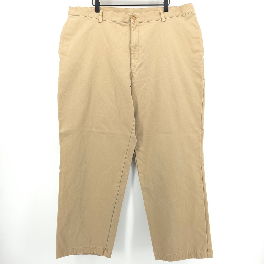 L.L. Bean Mens Pants Natural Fit 42x29 Khaki Flannel Lined Chinos 162385